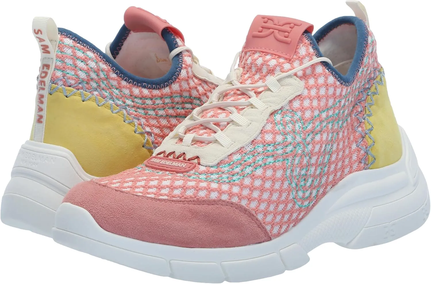 Sam Edelman Women's Chelsie Lace Up Knit Sneaker