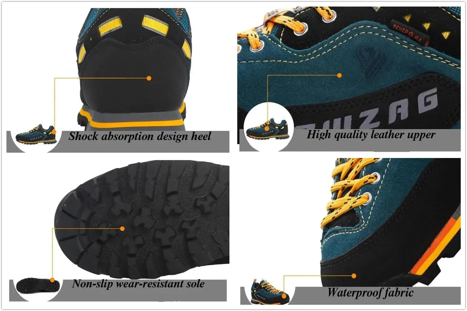 SANANG Men Hiking Shoes Outdoor Sport Leather Mountain Climbing Trekking Hunting Sneakers