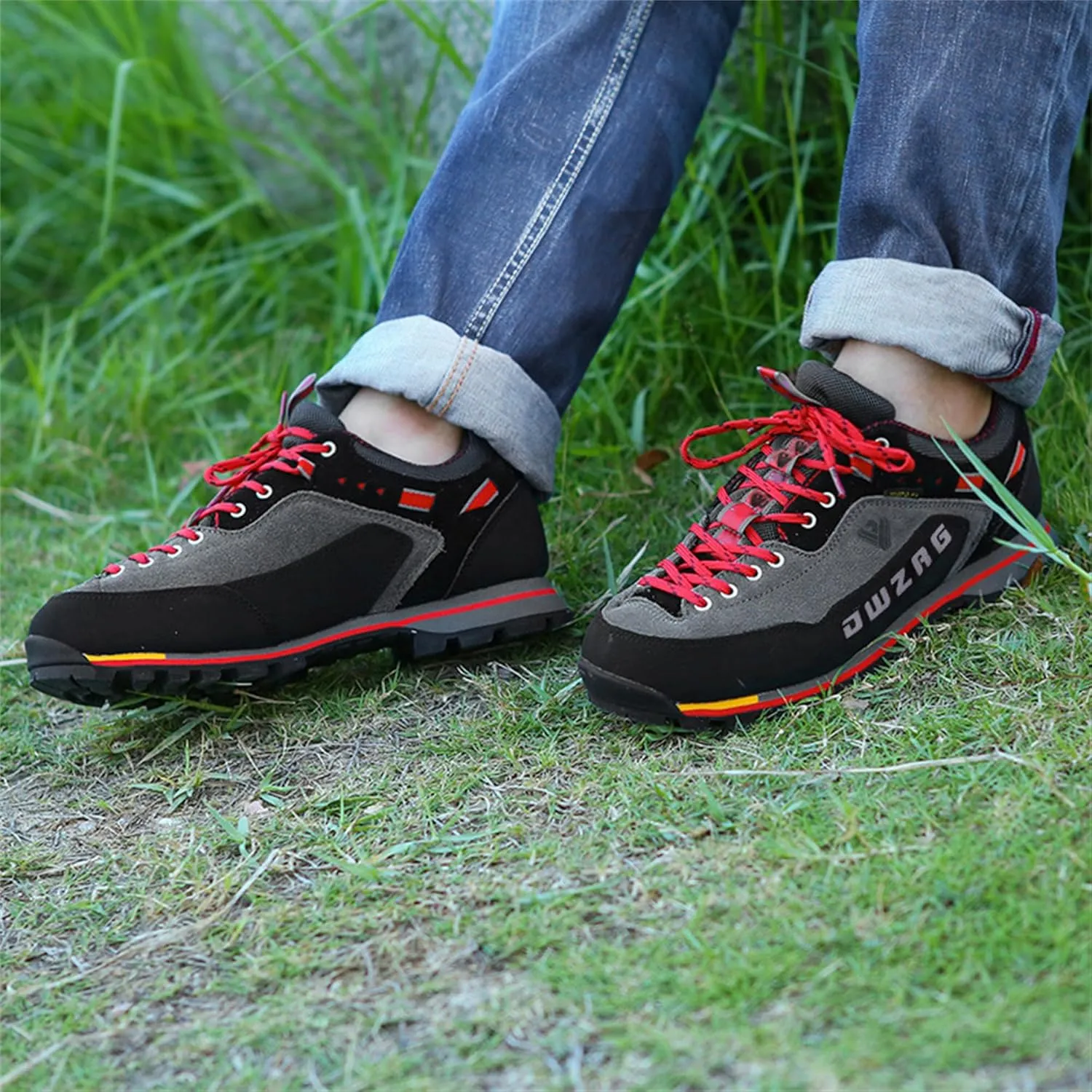 SANANG Men Hiking Shoes Outdoor Sport Leather Mountain Climbing Trekking Hunting Sneakers