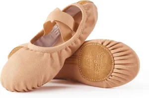 SANGEESON Women's Ballet Shoes Stretch Canvas Dance Slippers