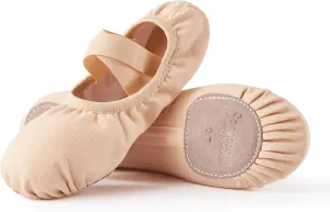 SANGEESON Women's Ballet Shoes Stretch Canvas Dance Slippers