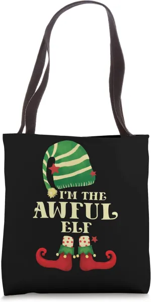 Santa The Awful Elf Christmas Matching Family Coworker Group Tote Bag