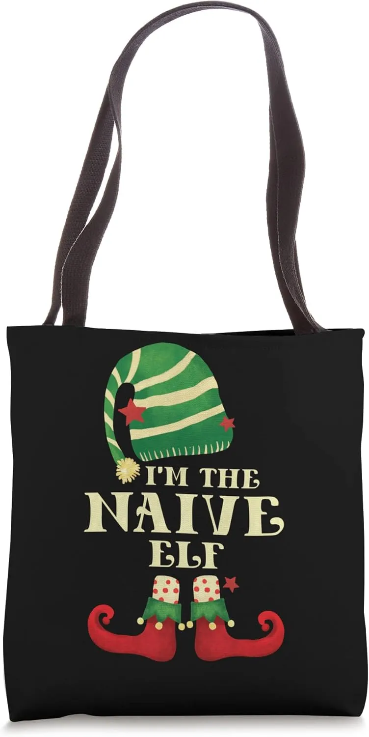 Santa The Naive Elf Christmas Matching Family Coworker Group Tote Bag