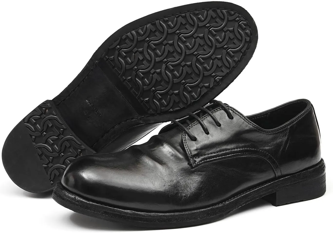 Santimon Men’s Dress Shoes Genuine Horse Leather Oxfords, Fashion Business-Casual & Formal Wedding Breathable Lining Shoes – Handcrafted Goodyear-Welt Luxury Derby