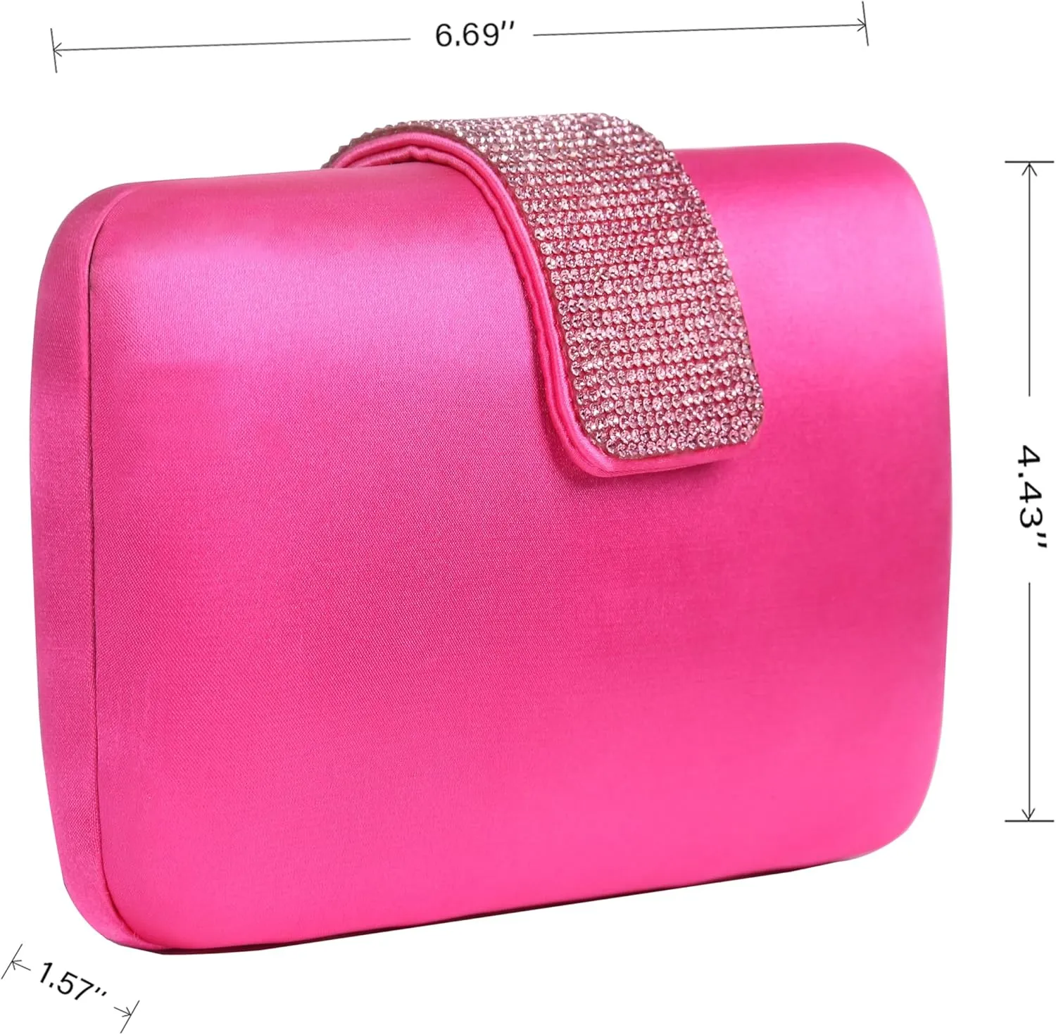 Satin Rhinestones Evening Bags Party Bridal Clutch Purse For Women Prom Clutch