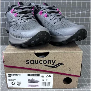 Saucony Peregrine 13 GTX Women’s Trail Running Shoes Sz 7.5 US Gravel/Black New