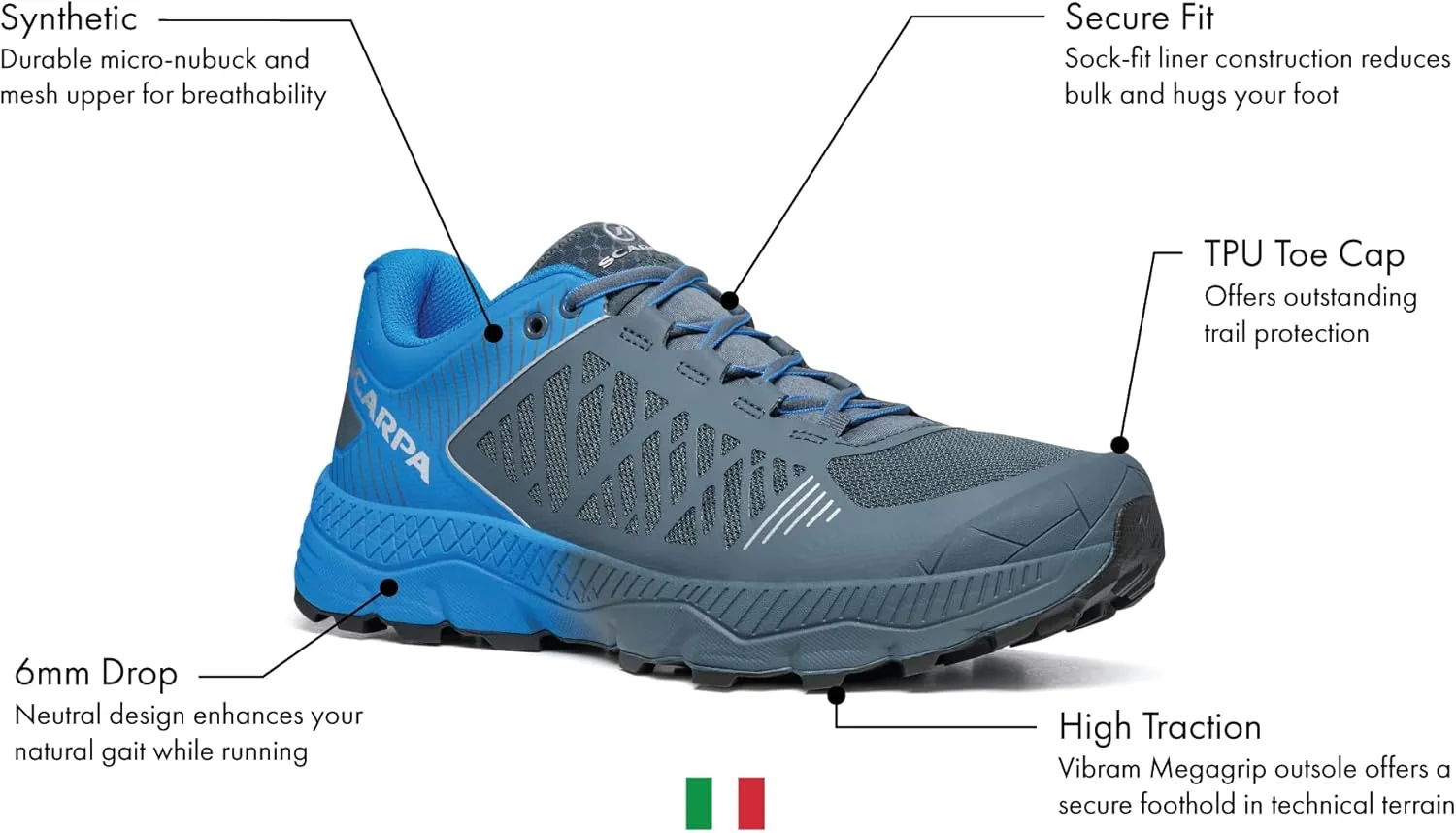 SCARPA Men's Spin Ultra Trail Shoes for Hiking and Trail Running