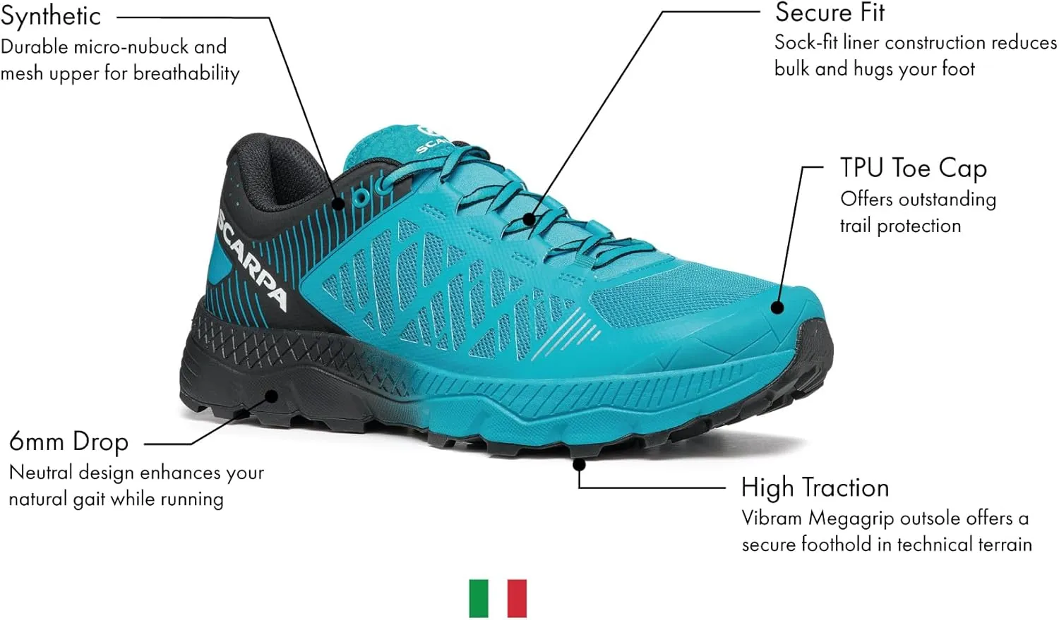 SCARPA Men's Spin Ultra Trail Shoes for Hiking and Trail Running