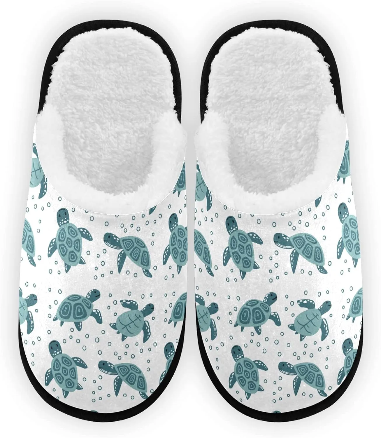 Sea Turtle Cartoon Slippers, Soft Memory Foam Non-Slip Indoor House Slippers Home Shoes for Bedroom Hotel Travel Spa