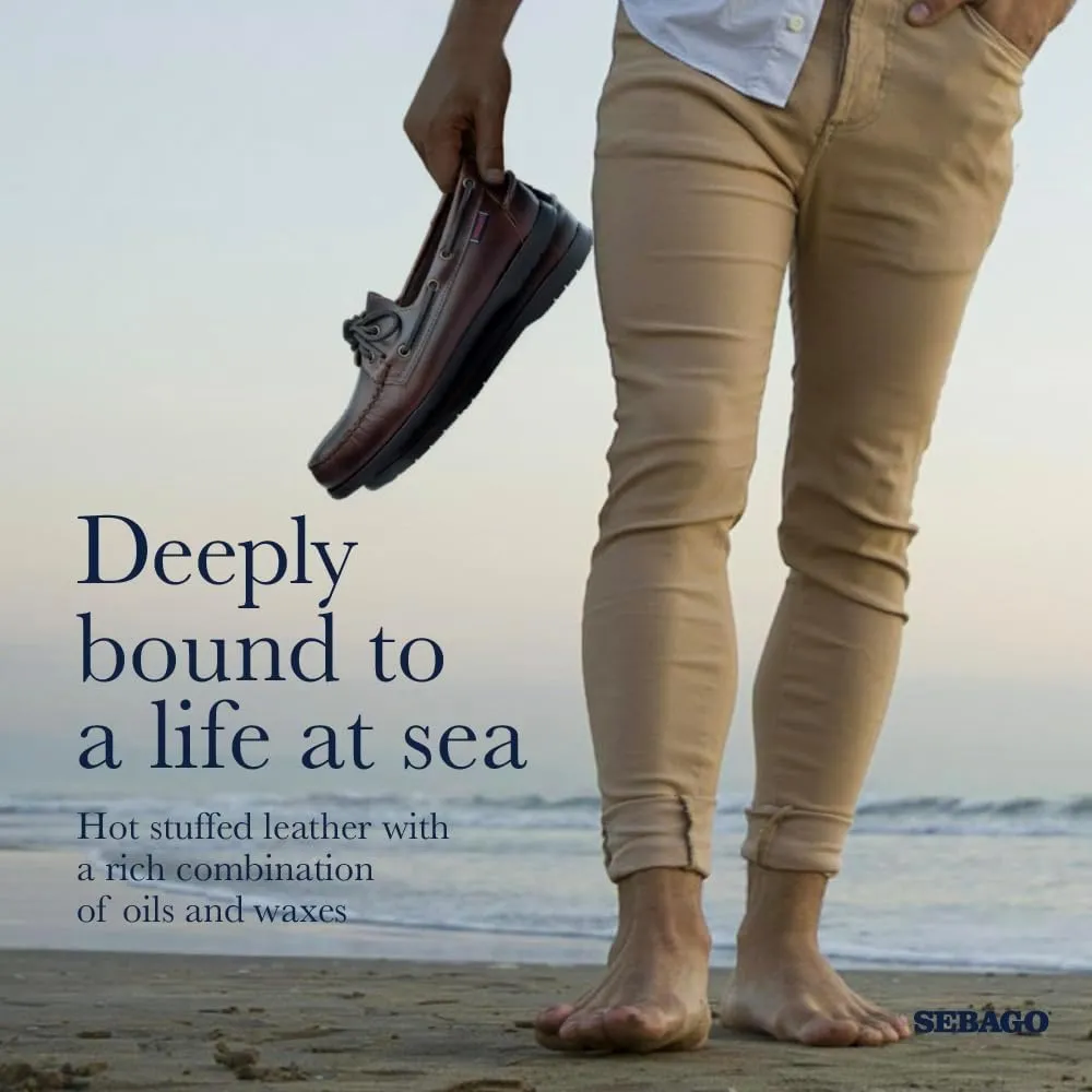 Sebago Endeavor Waterproof Boat Shoes - Leather Moccasins for Men Featuring Leather Sock Lining, 360-Degree Lacing, and Non-Marking, Slip-Resistant Outsoles
