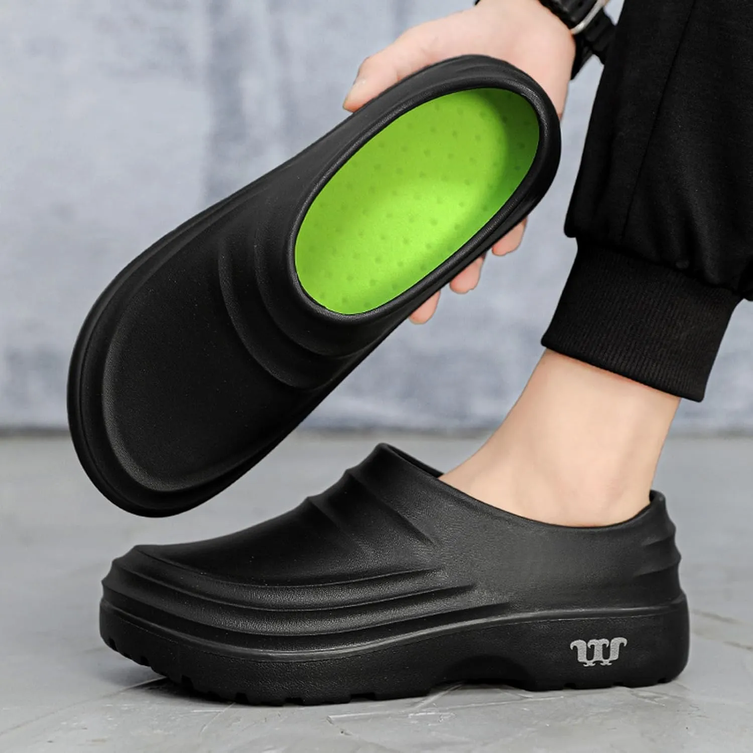 SECHRITE Men's Women's Work Shoes Kitchen Garden Chef Shoes Unisex Waterproof Oil and Slip Resistant Restaurant Nurse Clogs for Food Service Healthcare