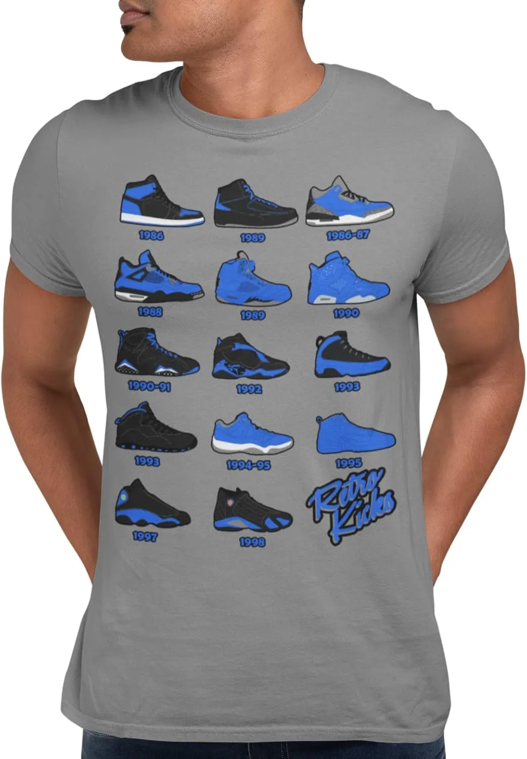 Shirt to Match Royal Black Jordan Retro 1 2 3 4 5 6 7 8 9 10 11 12 13 Sneakers, Men's Tee to Match Jordans