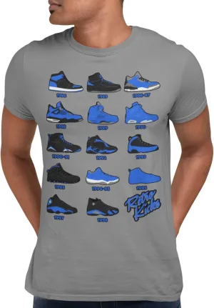 Shirt to Match Royal Black Jordan Retro 1 2 3 4 5 6 7 8 9 10 11 12 13 Sneakers, Men's Tee to Match Jordans