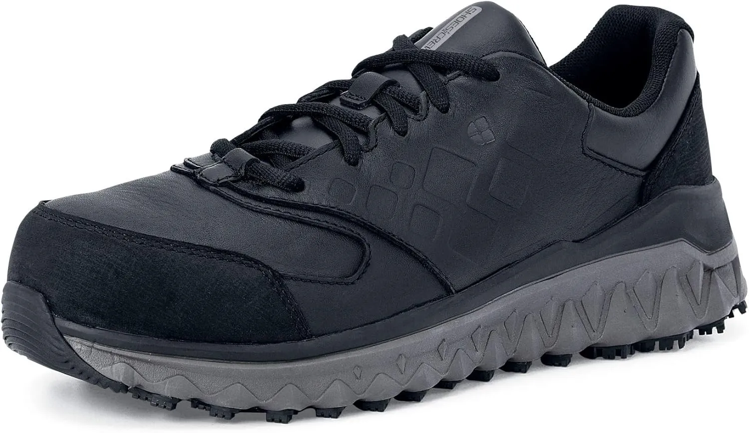 Shoes for Crews Bridgetown, Men's Aluminum Toe (at) Slip Resistant Work Shoes, Water Resistant, Black, Size 10.5
