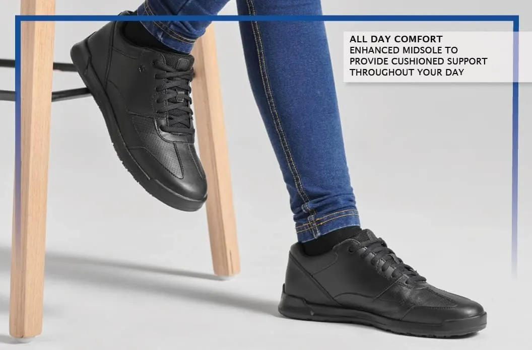 Shoes for Crews Liberty Women's Non Slip Work Shoes - Work & Safety Footwear, Comfortable Water Resistant Womens Food Service Sneakers - Black