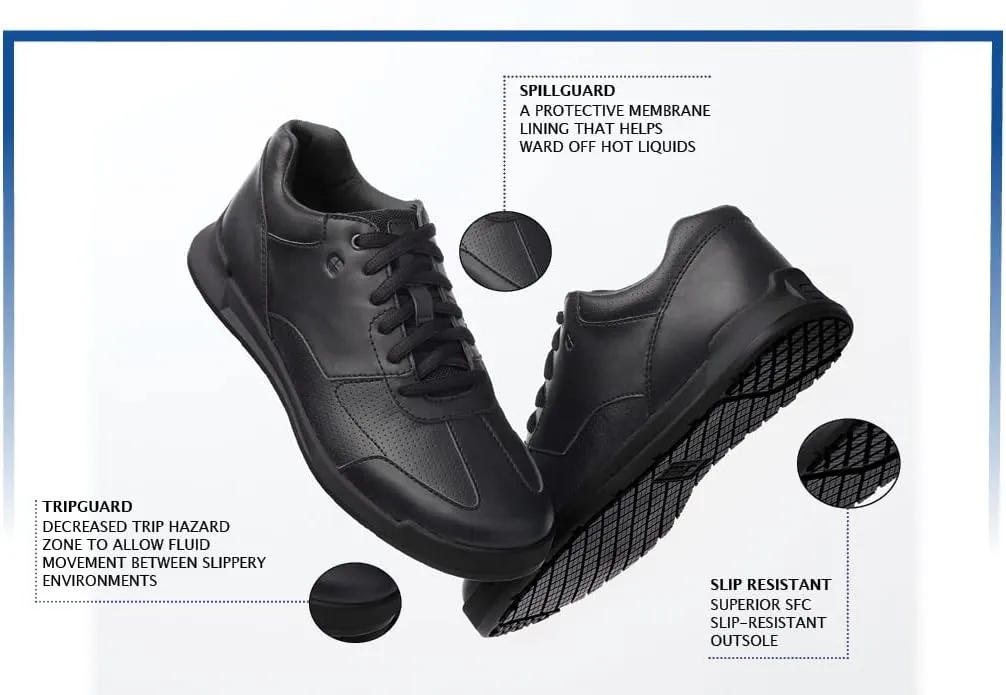Shoes for Crews Liberty Women's Non Slip Work Shoes - Work & Safety Footwear, Comfortable Water Resistant Womens Food Service Sneakers - Black