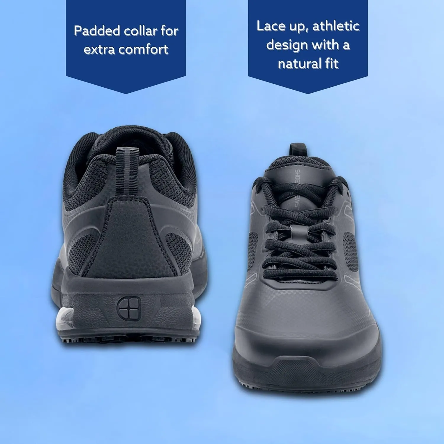 Shoes for Crews Revolution II, Women's Work Shoes, Slip Resistant, Water Resistant, Black, Medium and Wide Sizes