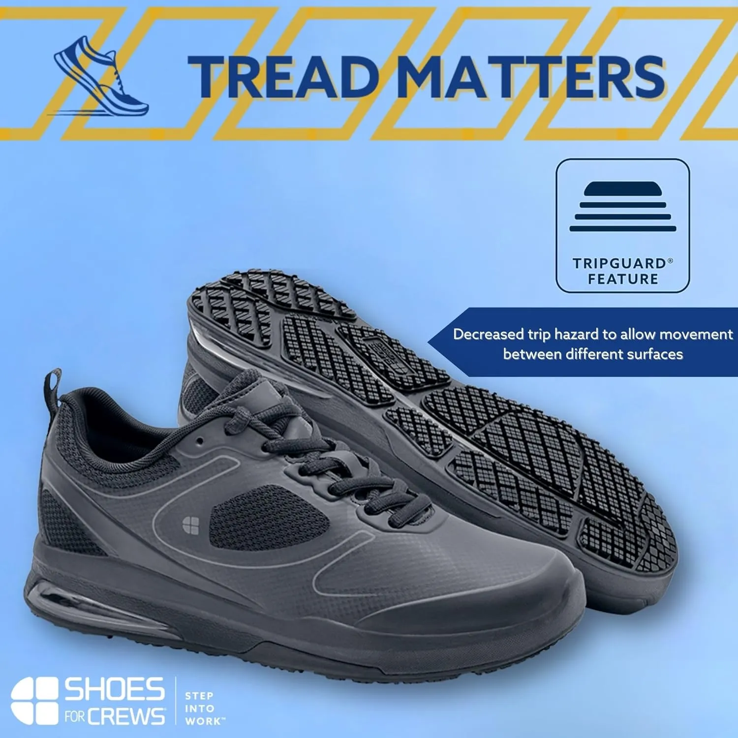 Shoes for Crews Revolution II, Women's Work Shoes, Slip Resistant, Water Resistant, Black, Medium and Wide Sizes
