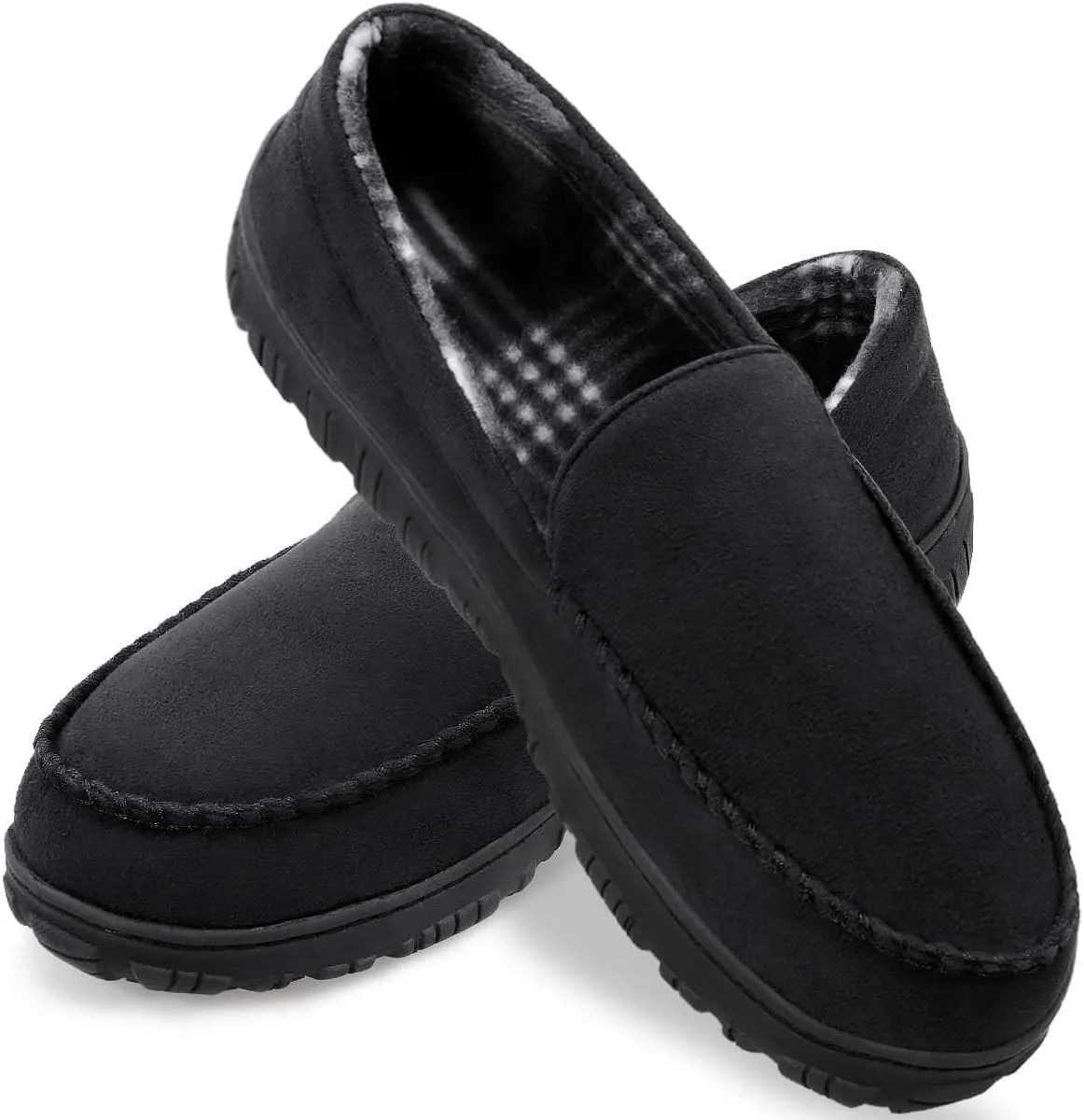 shoeslocker Mens Slippers Microsuede Moccasin Memory Foam House Shoes