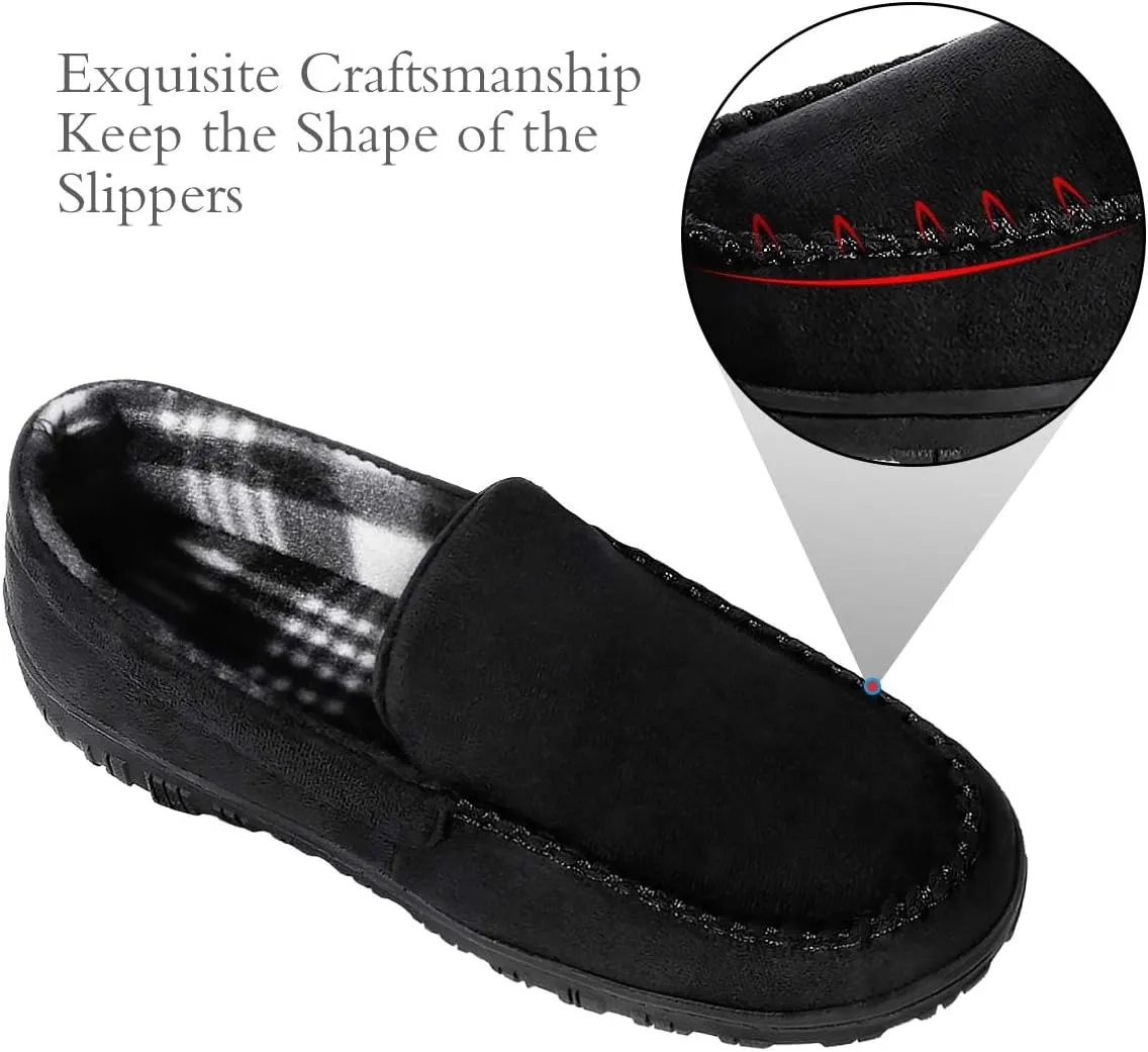 shoeslocker Mens Slippers Microsuede Moccasin Memory Foam House Shoes