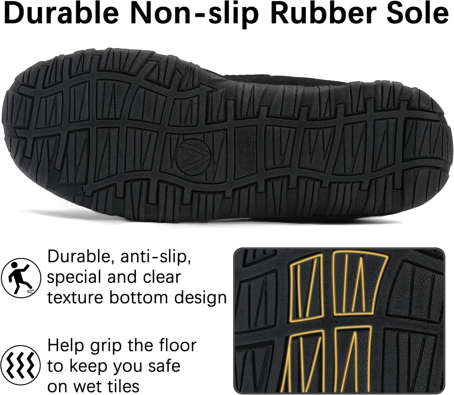 shoeslocker Men's Slippers Warm Soft Plush Memory Foam House Slippers for Men Comfortable Bedroom Moccasin Slippers Non-Slip Indoor Outdoor Black Beige Brown