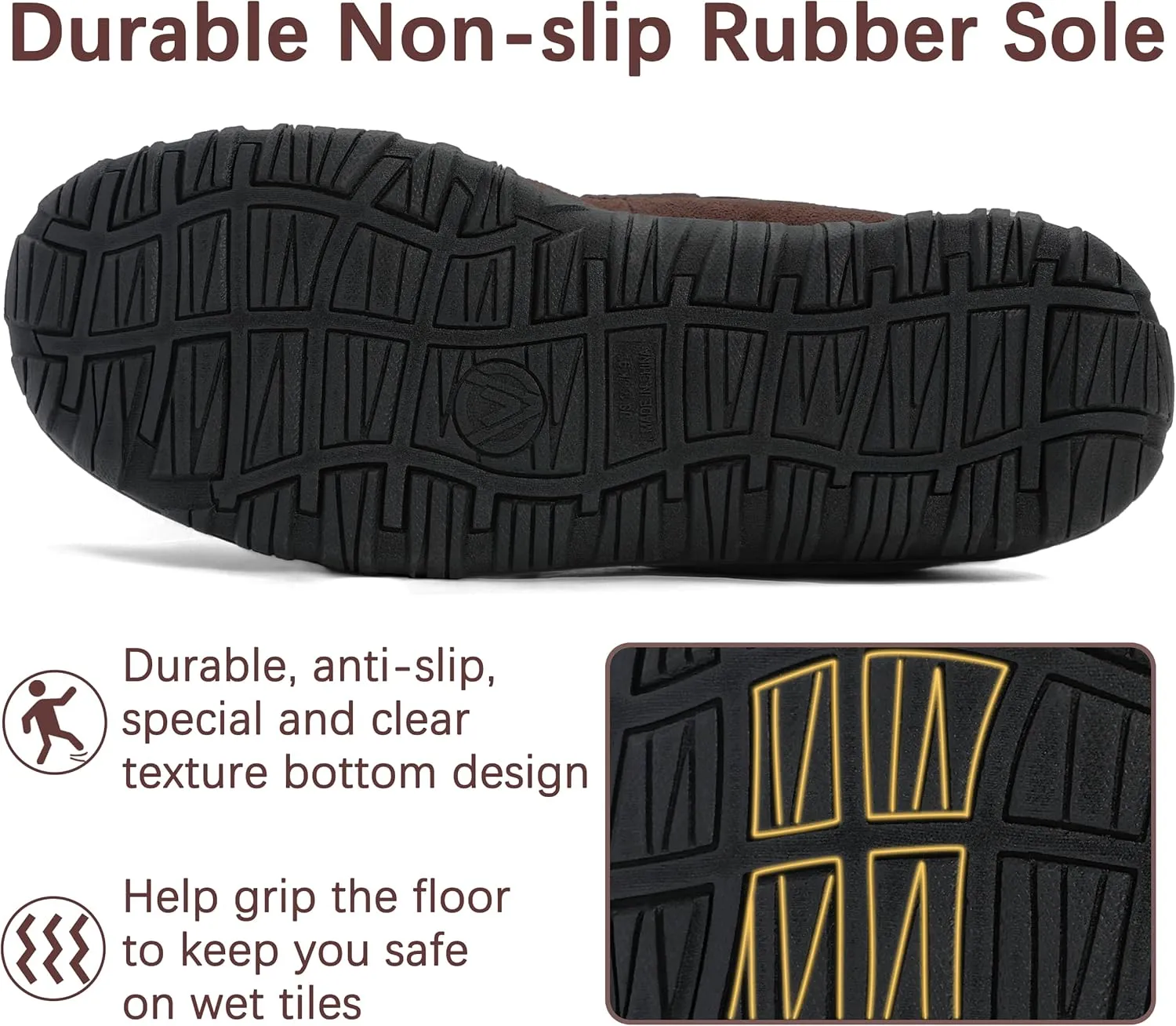 Shoeslocker Men's Warm Soft Plush Memory Foam House Moccasin Slippers - Comfortable Non-Slip Indoor/Outdoor - Black, Beige, Brown