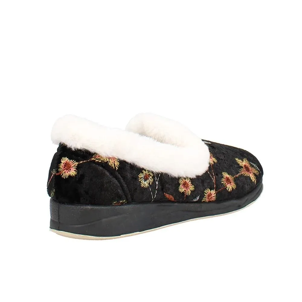 Shuropody Clarice22 Wide Fit Women's Slip On Slipper - Black