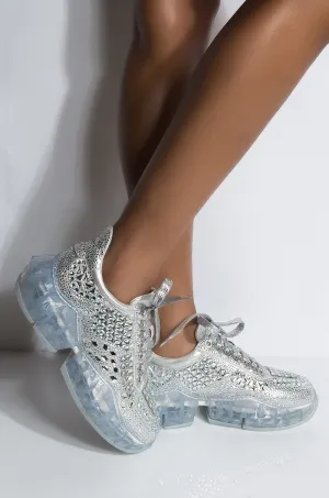 Silver Bling Platform Sneaker