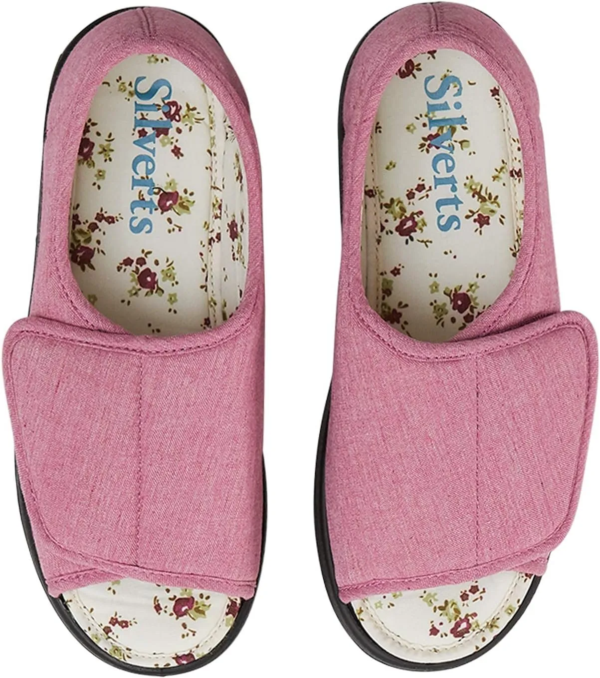 Silverts Diabetic Open-Toe Shoes for Women | Extra-Wide Non-Slip Comfortable Slippers for Elderly, Swelling, Sensitive Feet