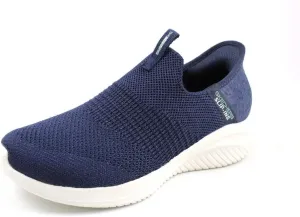 Skechers Women's Hands Free Slip Ins Ultra Flex 3.0 Smooth Step Sneaker, Navy, 10
