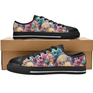 Skull Pattern Lots of Pastel Colors Canvas Shoes