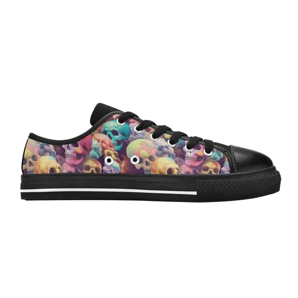 Skull Pattern Lots of Pastel Colors Canvas Shoes