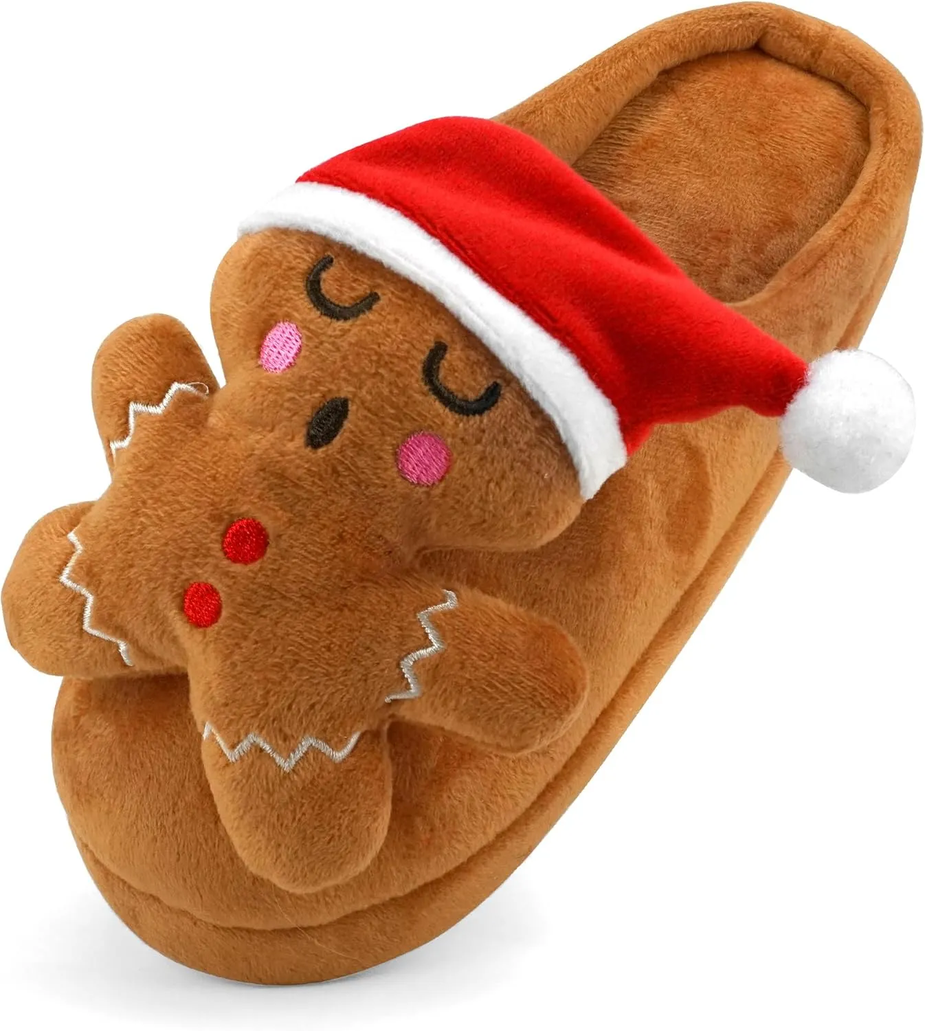 SKYWHEEL Women's Reindeer Slippers - Comfortable Plush Warm Non-Slip Slippers for Christmas, Family, Holiday, Winter, House, Indoor, Outdoor, Bedroom