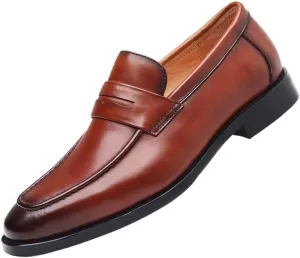 Slip On Men's Dress Shoes Stylish Luxury Retro Oxford Men Pointed Toe Business Comfortable Flats