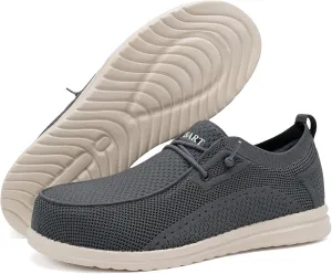 Slip-On Steel Toe Shoes for Men Loafers Work Shoes Lightweight Comfortable Non-Slip Composite Steel Toe Walking Safety Shoes