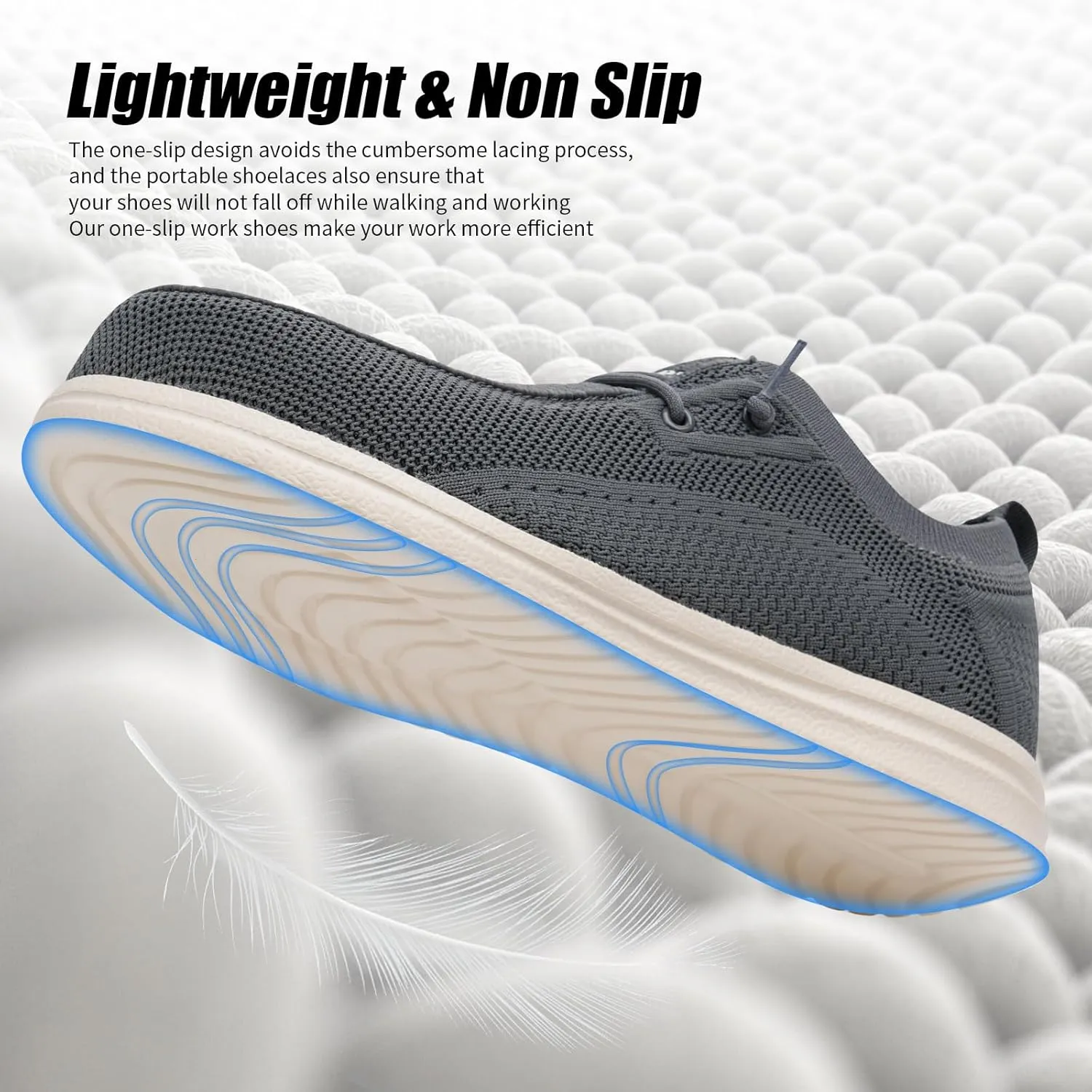Slip-On Steel Toe Shoes for Men Loafers Work Shoes Lightweight Comfortable Non-Slip Composite Steel Toe Walking Safety Shoes