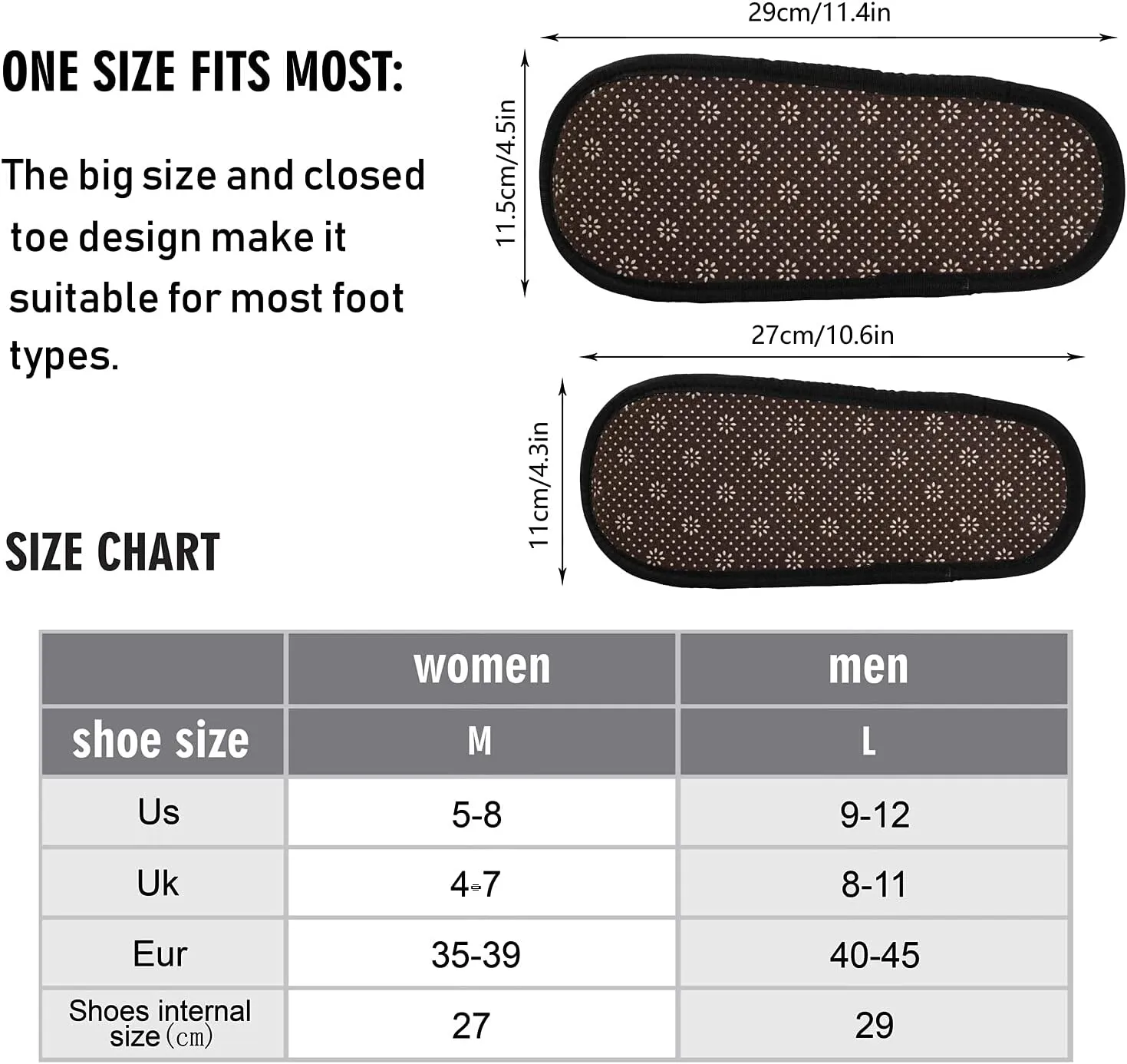 Slippers Soft Memory Foam Non-Slip Indoor House Slippers Home Shoes for Bedroom Hotel Travel Spa