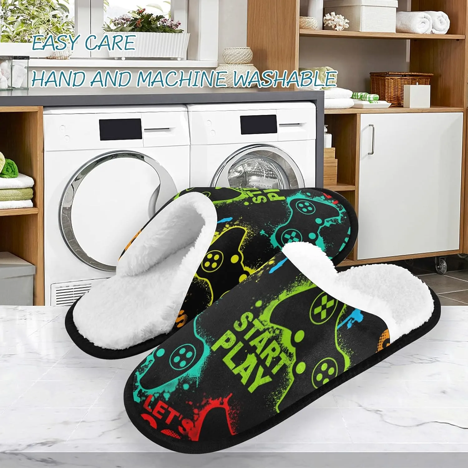 Slippers Soft Non-Slip Indoor House Slippers Home Shoes For Bedroom Hotel Travel Spa