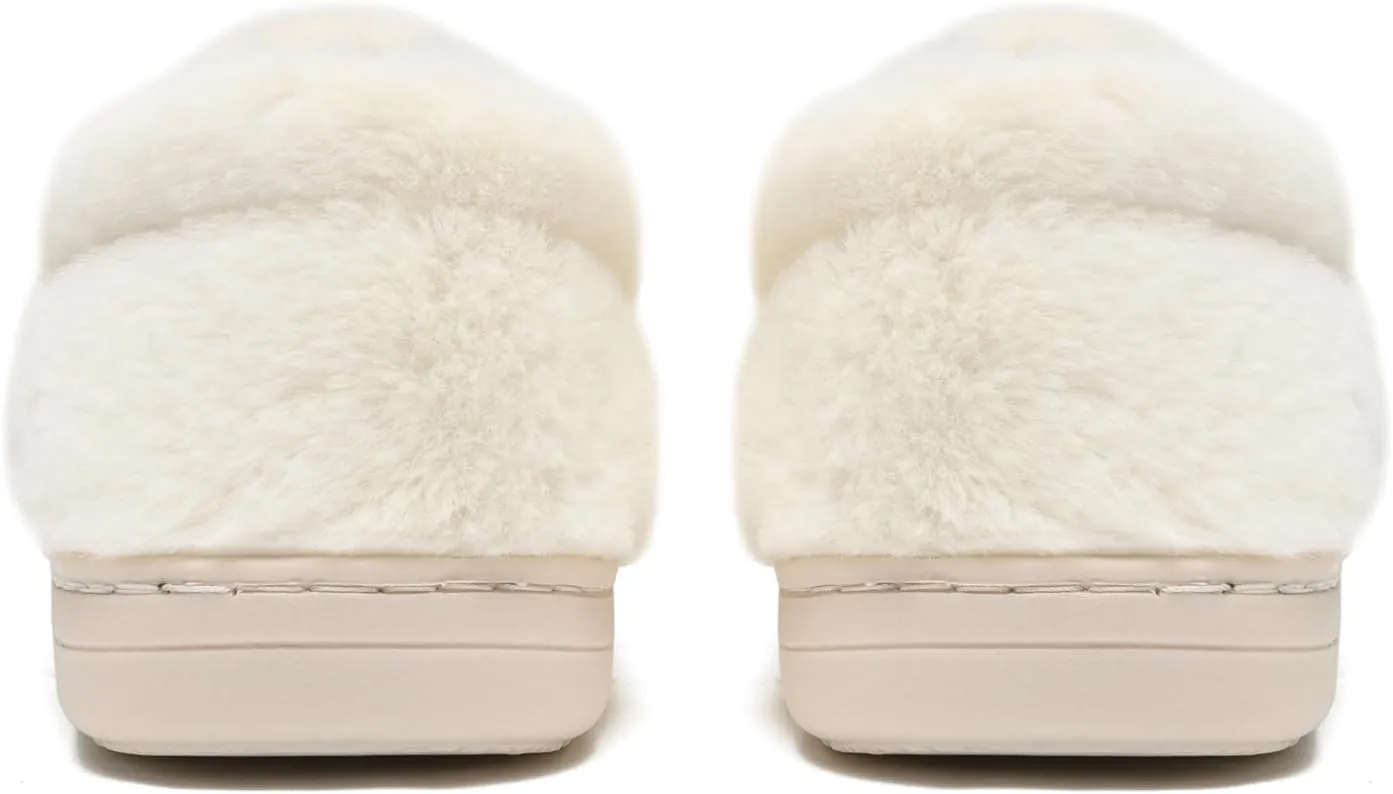 Smile Face Slippers,Retro Soft Plush Smile Fleece Lined House Shoes for Women Fuzzy Memory Foam Closed Back Slippers Anti Skid TPR Soft Sole