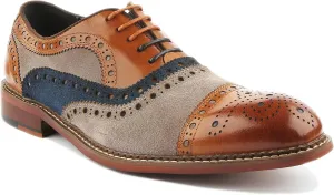 Smith A-Lace Up Casual Brogue Smarts (Size 7, Brown)