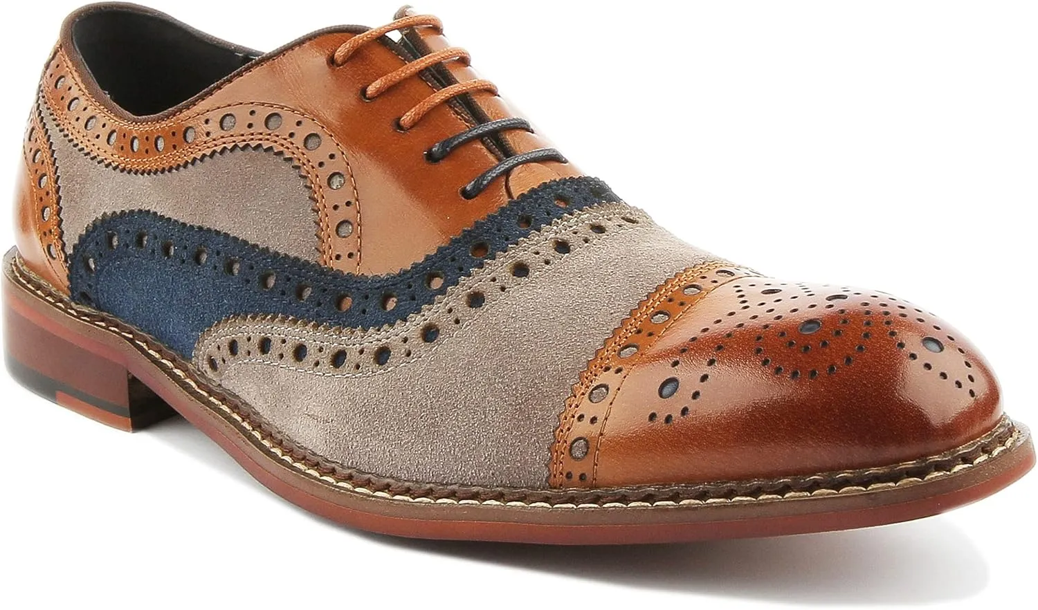Smith A-Lace Up Casual Brogue Smarts (Size 7, Brown)