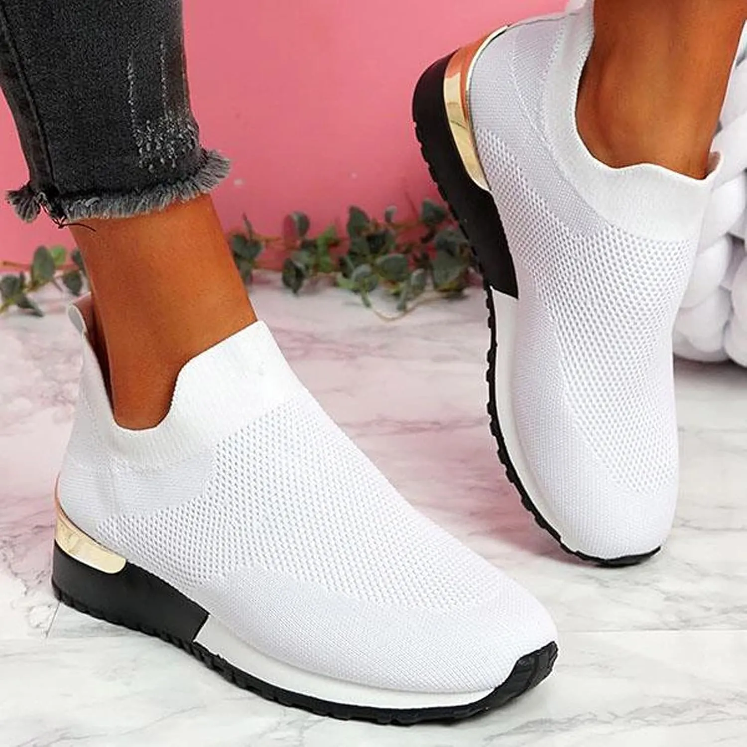 Sneakers for Women Running Shoes Slip On Casual Tennis Shoes Men Fashion Ladies Casual Shoes Black Sneakers White Tennis Shoe Loafers Dress Shoe