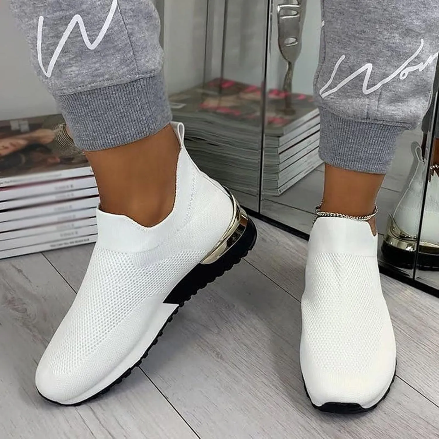 Sneakers for Women Running Shoes Slip On Casual Tennis Shoes Men Fashion Ladies Casual Shoes Black Sneakers White Tennis Shoe Loafers Dress Shoe