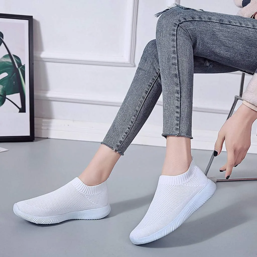 Sneakers for Women Walking Shoes Non Slip Lightweight Slip On Shoes Women Comfort Slip On Shoes Casual Wedge Sneakers White Tennis Shoe Loafers Dress Shoe
