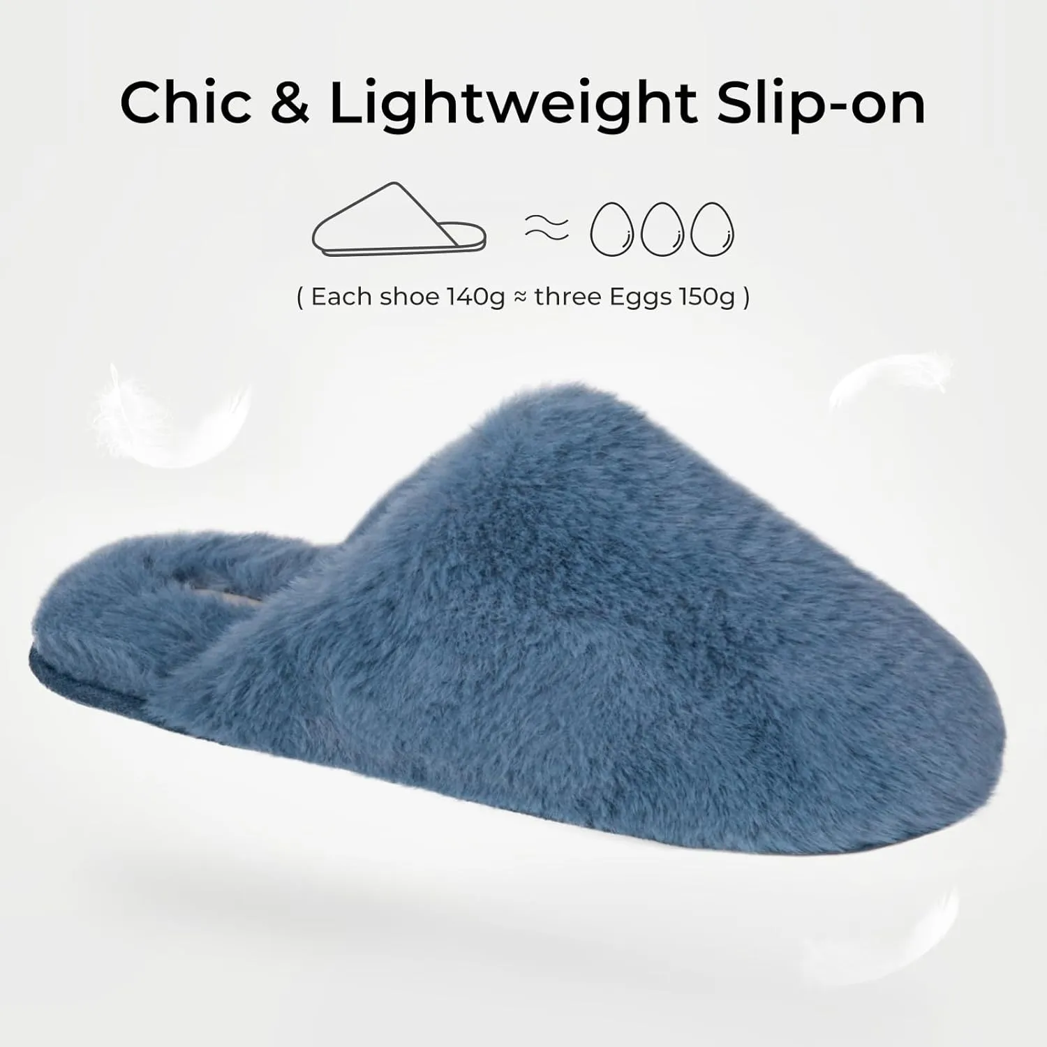 Snug Leaves Women's Fuzzy Scuff Slippers Soft Comfy Memory Foam Non-slip Indoor House Shoes