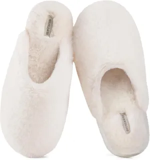 Snug Leaves Women's Fuzzy Scuff Slippers Soft Comfy Memory Foam Non-slip Indoor House Shoes