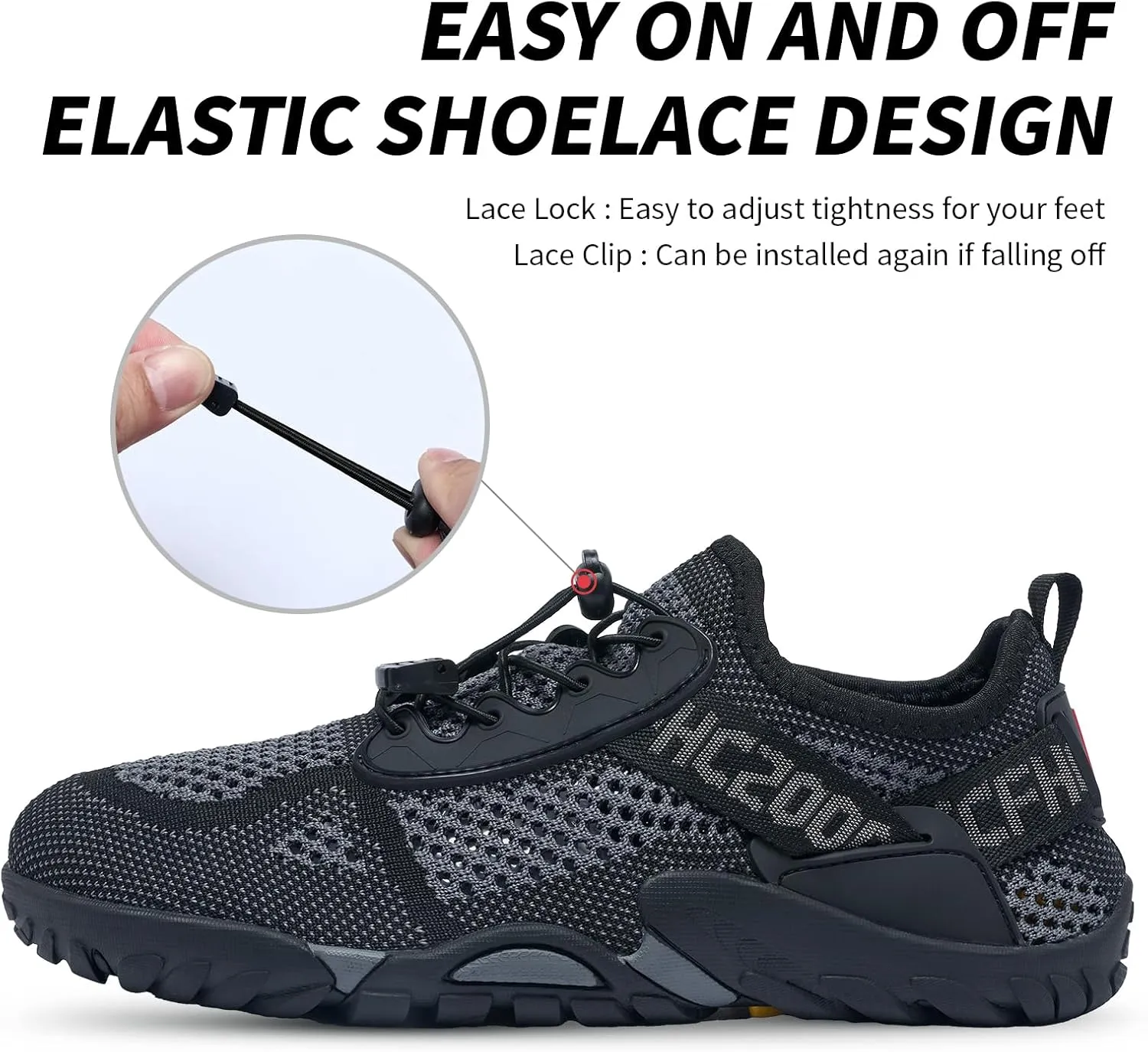 SOBASO Water Shoes Men Hiking Quick Dry Aqua Barefoot Swim Beach Shoes for Pool Hike Surf Sport Yoga Diving Sailing Travel Adult Unisex