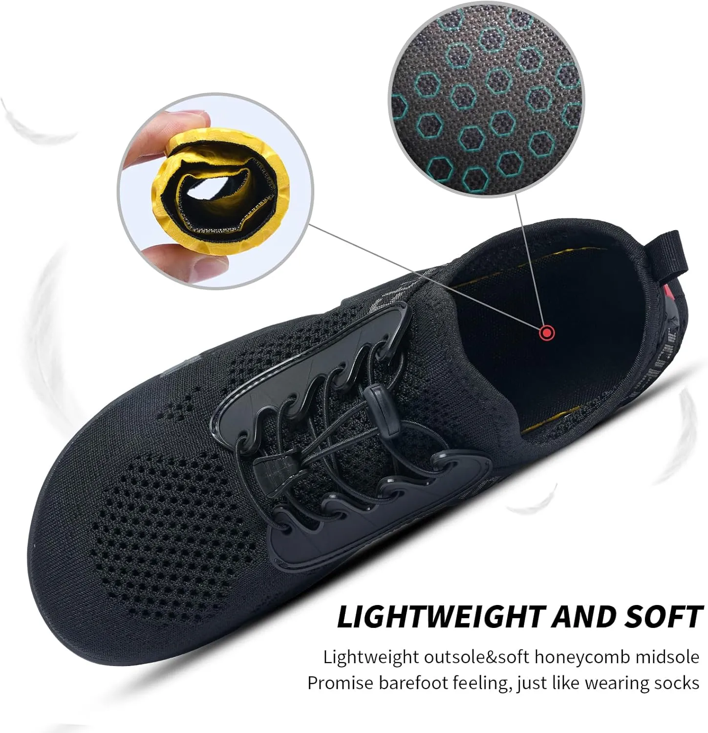 SOBASO Water Shoes Men Hiking Quick Dry Aqua Barefoot Swim Beach Shoes for Pool Hike Surf Sport Yoga Diving Sailing Travel Adult Unisex