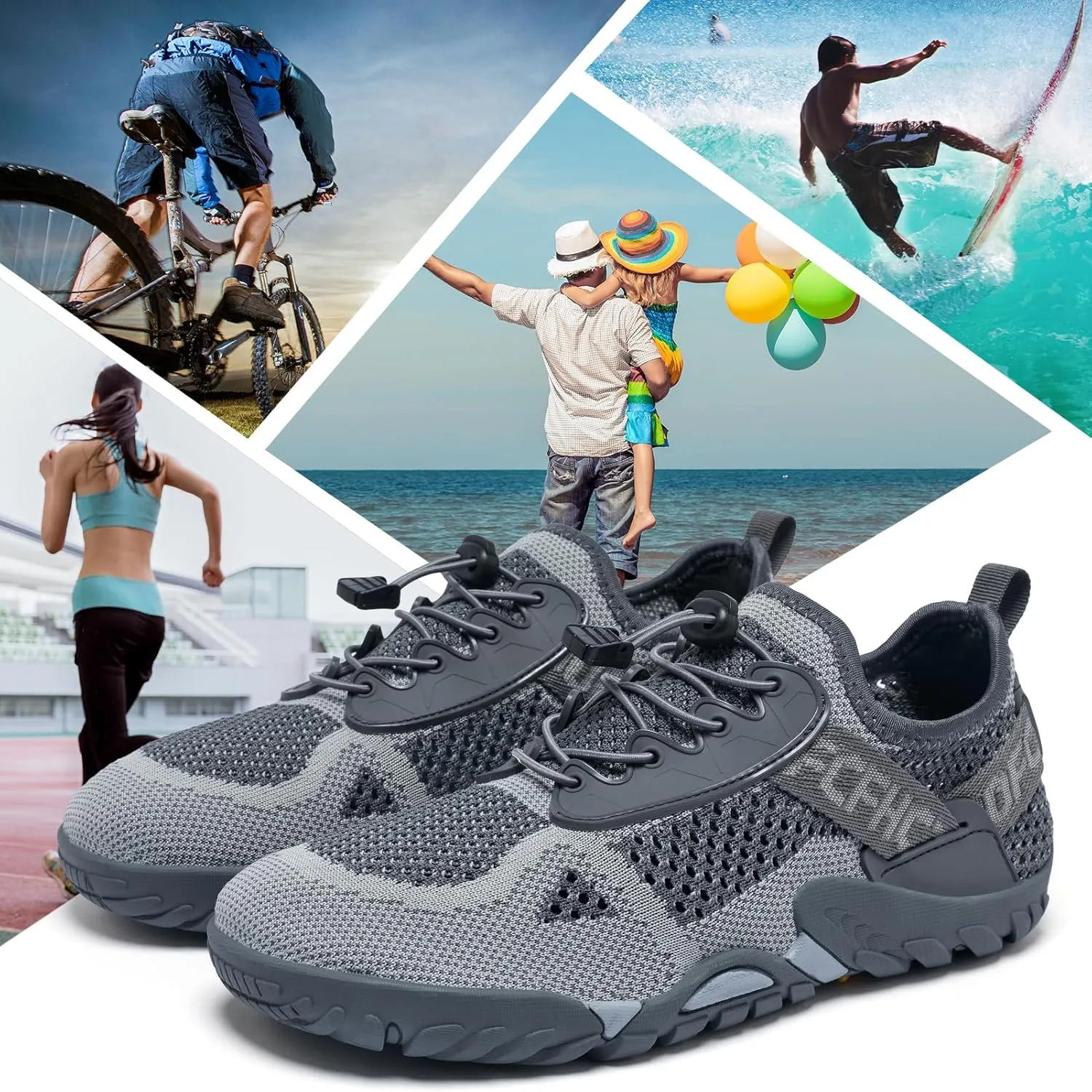 SOBASO Water Shoes Men Hiking Quick Dry Aqua Barefoot Swim Beach Shoes for Pool Hike Surf Sport Yoga Diving Sailing Travel Adult Unisex