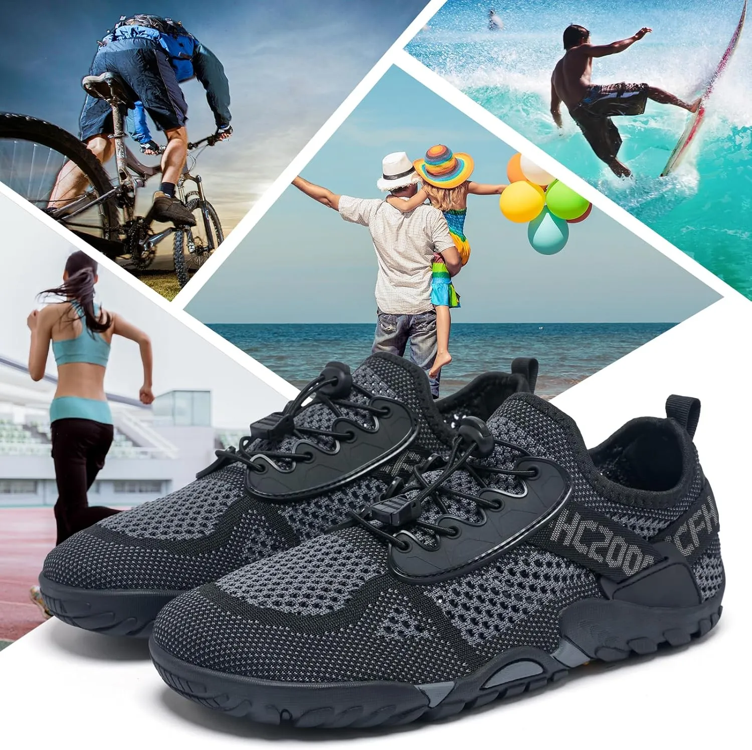 SOBASO Water Shoes Men Hiking Quick Dry Aqua Barefoot Swim Beach Shoes for Pool Hike Surf Sport Yoga Diving Sailing Travel Adult Unisex